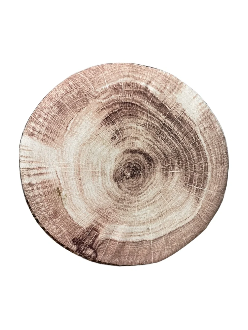 Rustic Wood-Print Round Seat Cushion - Brown & Tan 14” Round